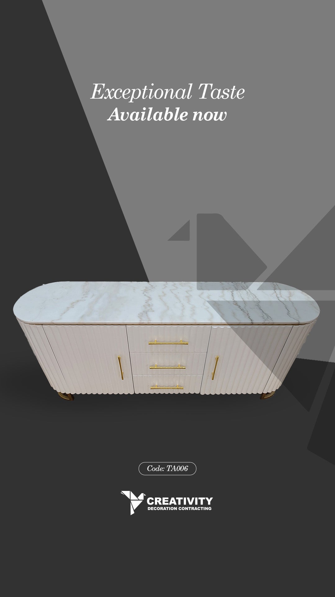 Luxury Sideboard with Marble Top – Code: TA006