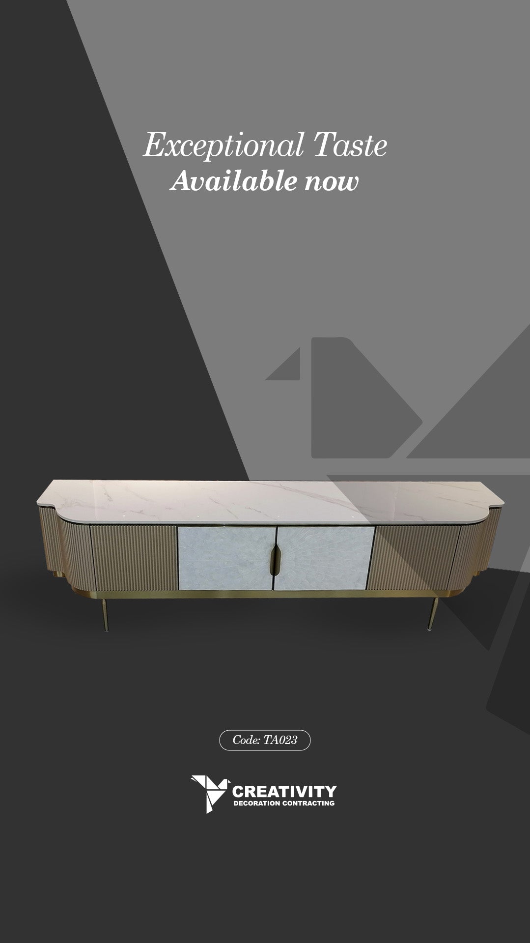 Elegant Marble-Top TV Console – Code: TA023