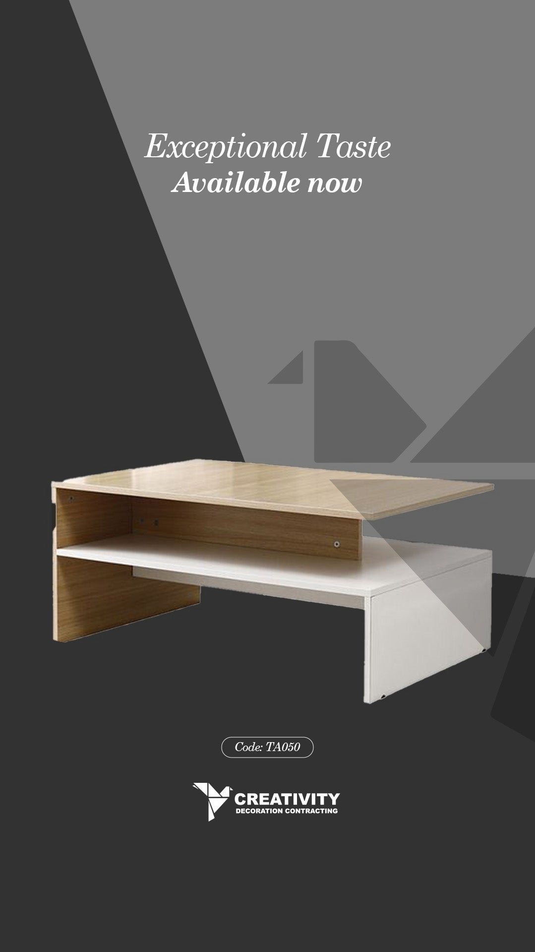 Two-Tone Minimalist Coffee Table – Code: TA050