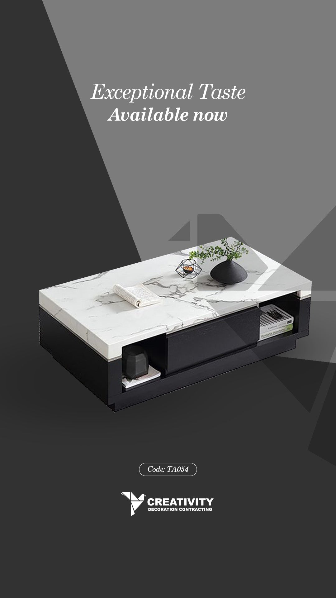 Marble Top Storage Coffee Table – Code: TA054