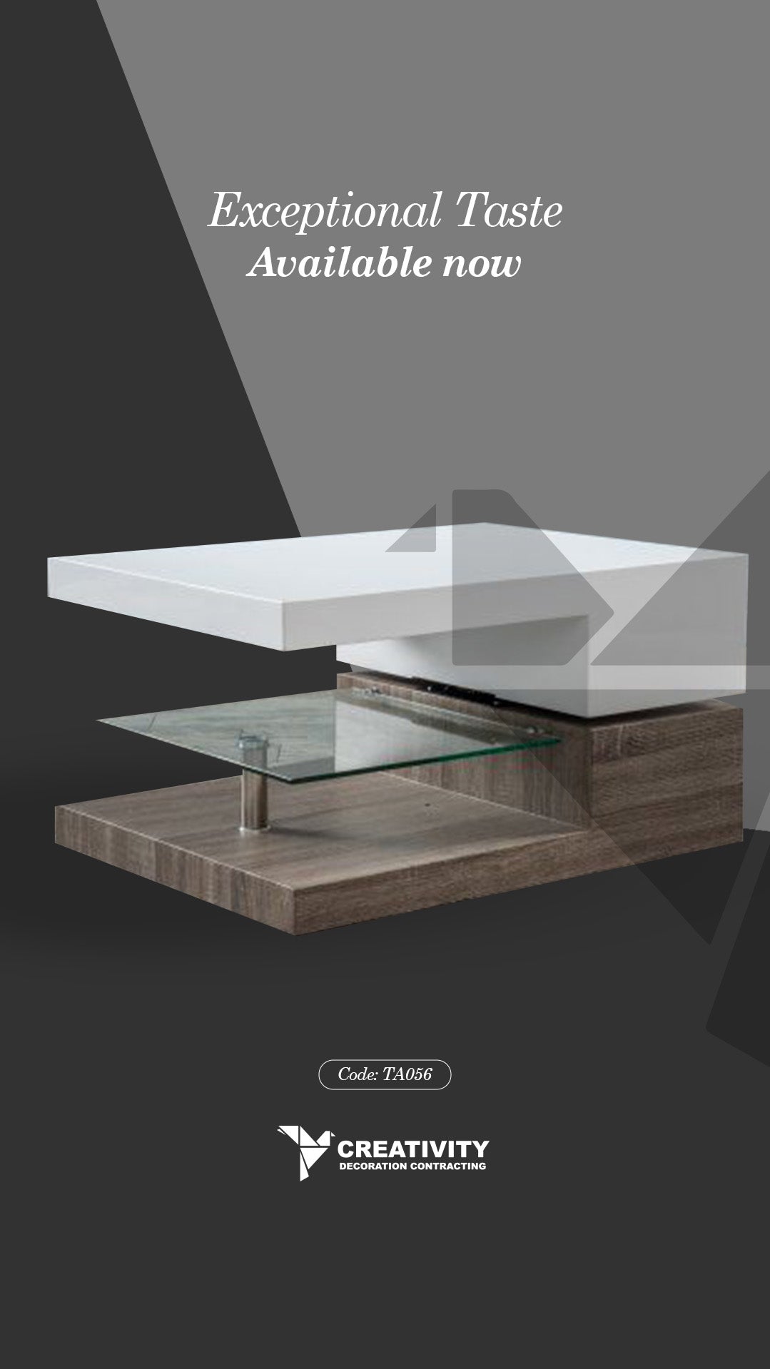 Modern Contrast Coffee Table – Code: TA056