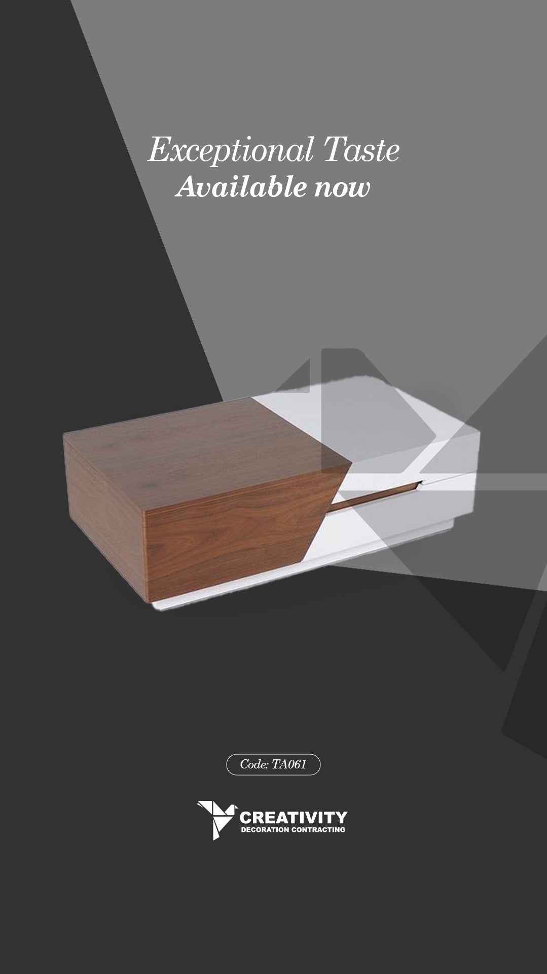 Modern Contrast Lift-Top Table – Code: TA061