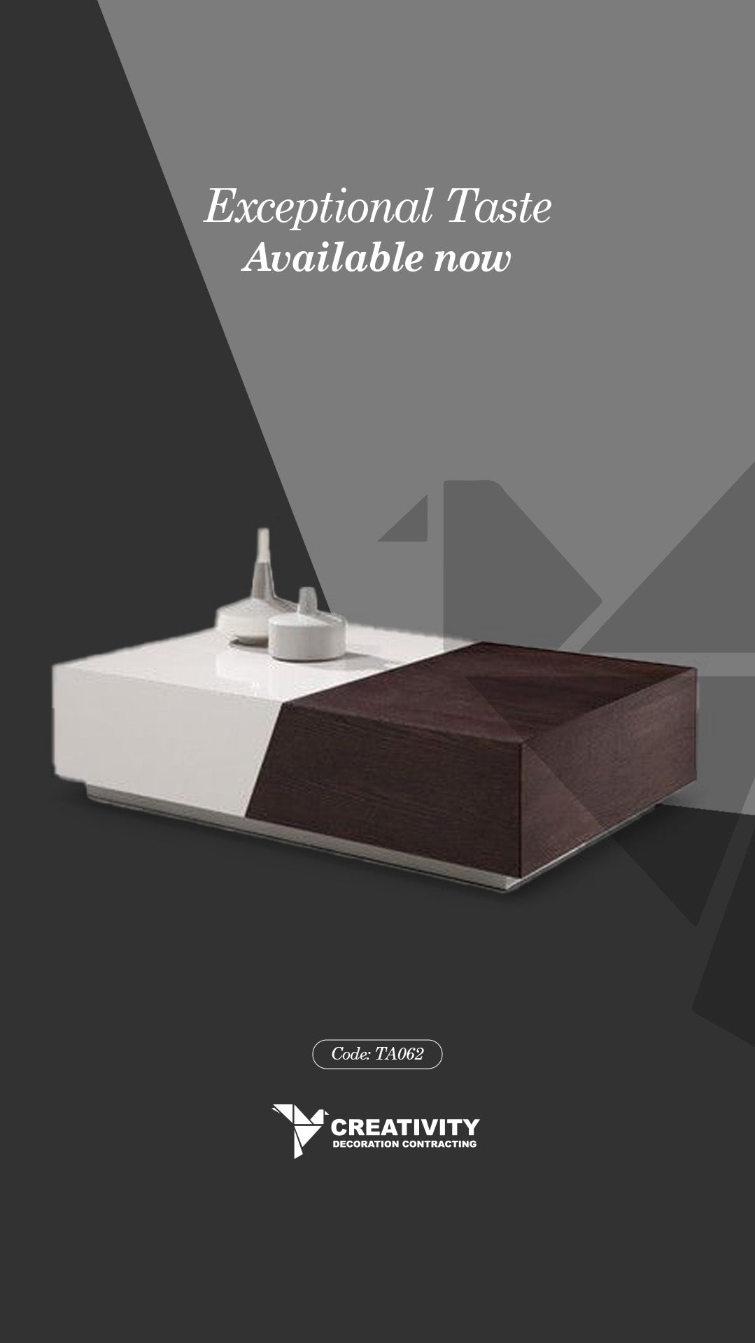 Geometric Contrast Coffee Table – Code: TA062