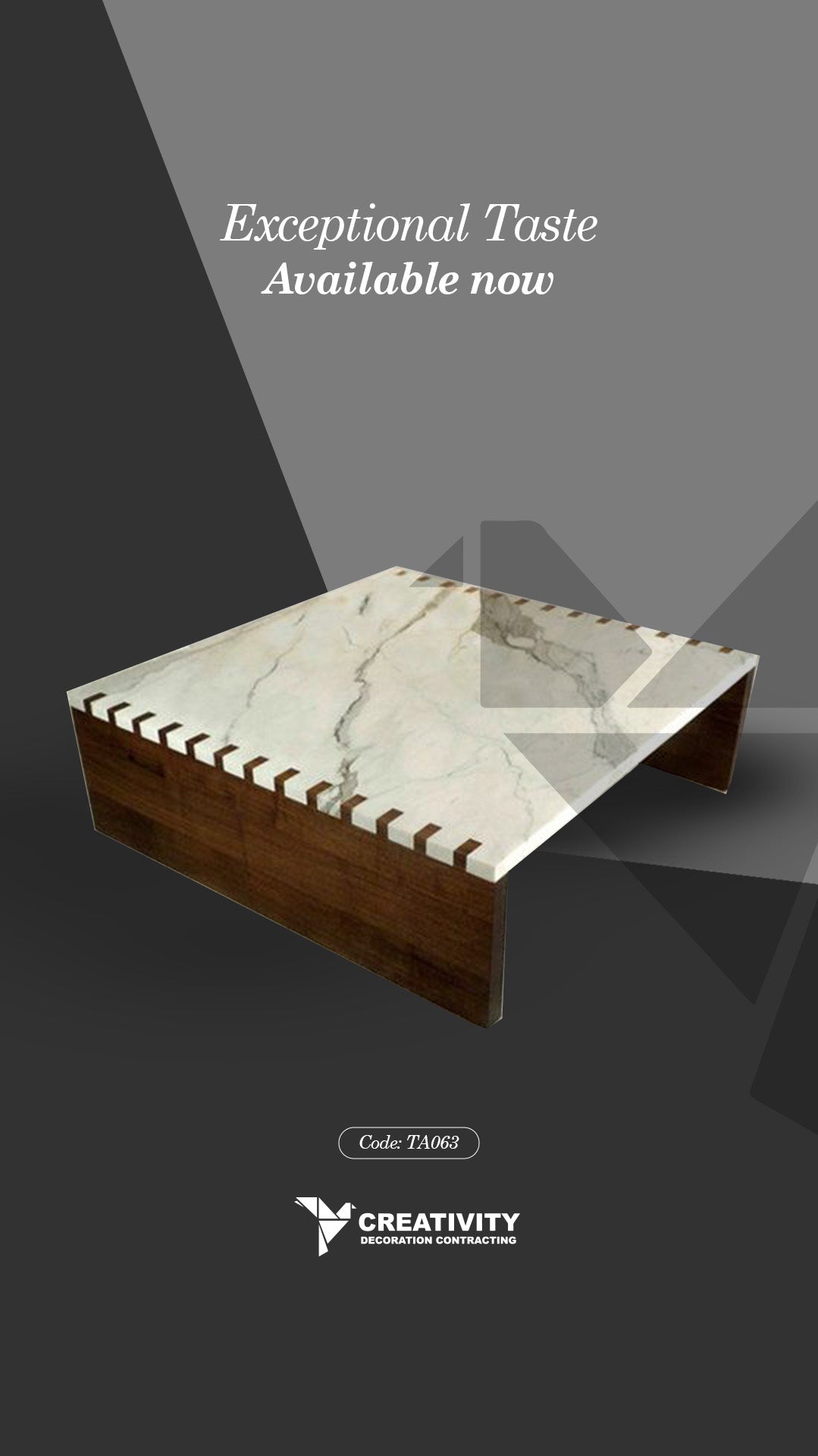 Contemporary Marble-Wood Fusion Table – Code: TA063