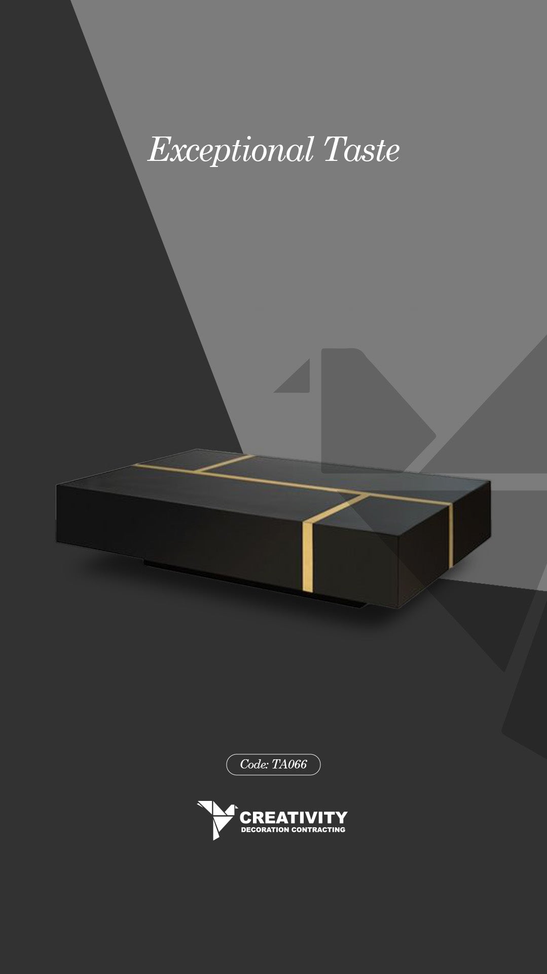 Black Modern Minimalist Coffee Table – Code: TA066