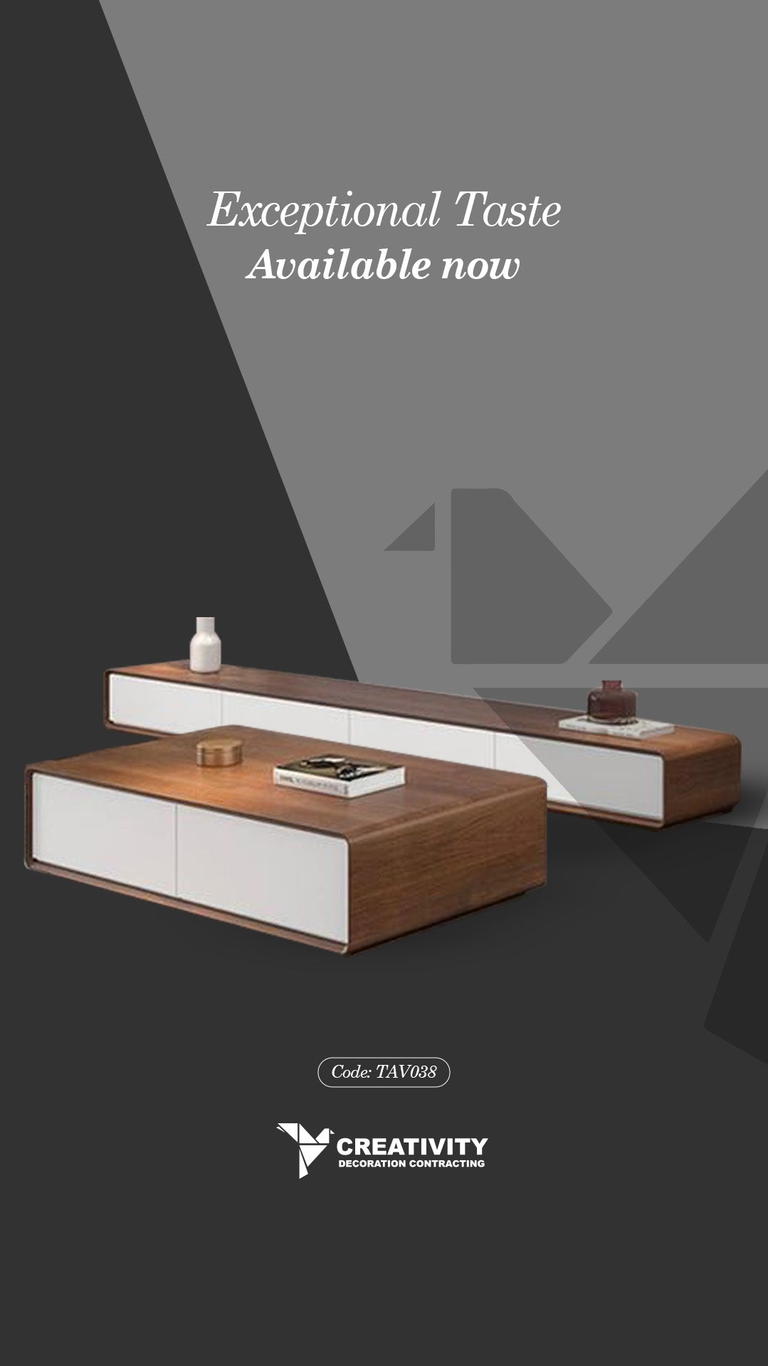 Modern Walnut & White Modular Set – Code: TAV038
