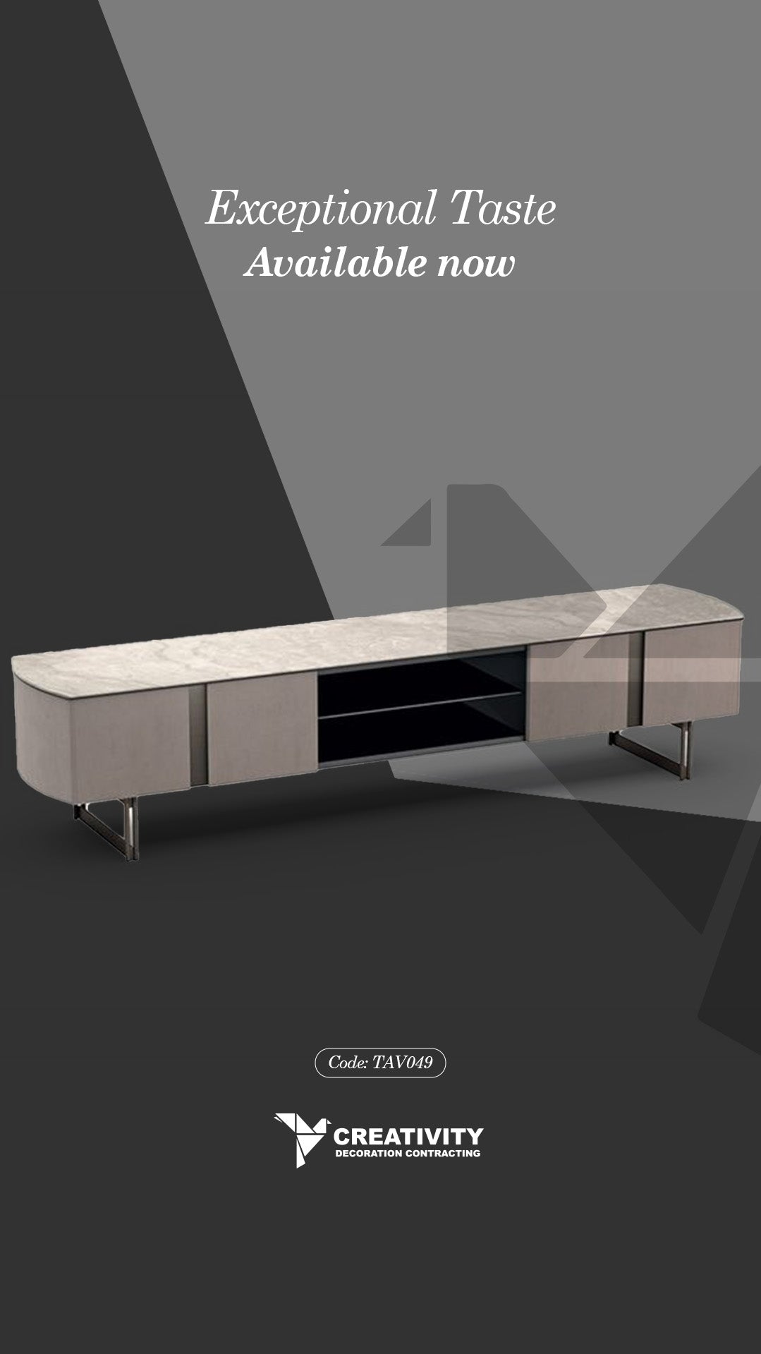 Elegant Marble-Top TV Console – Code: TAV049
