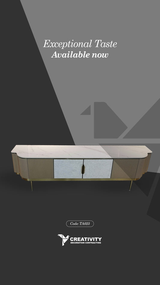 Elegant Marble-Top TV Console – Code: TA023